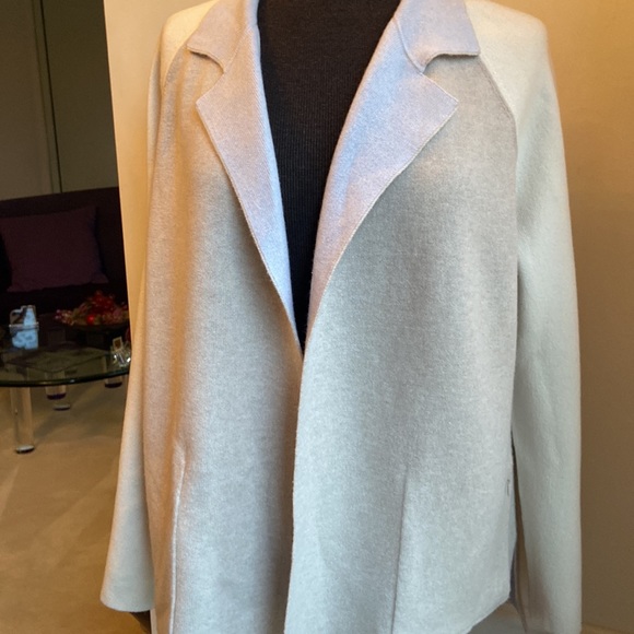 Akris Tri colored Double Face Cashmere Reversible Cardigan